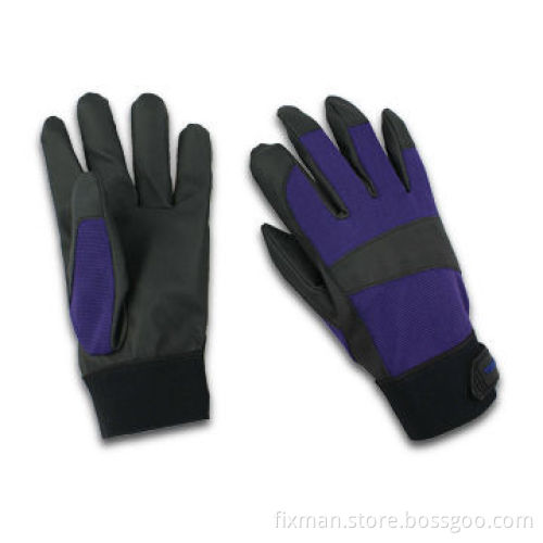 Working Safety Mechanics Gloves with Velcro Closure Elastic Cuff